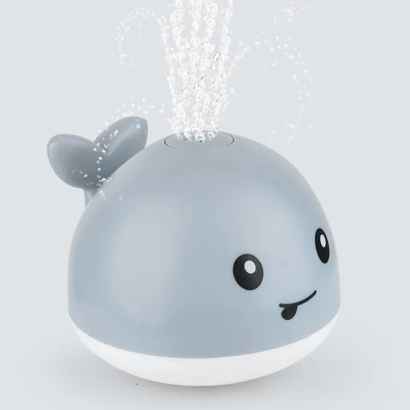 Automatic water induction whale bath toy spraying water with colourful LED lights