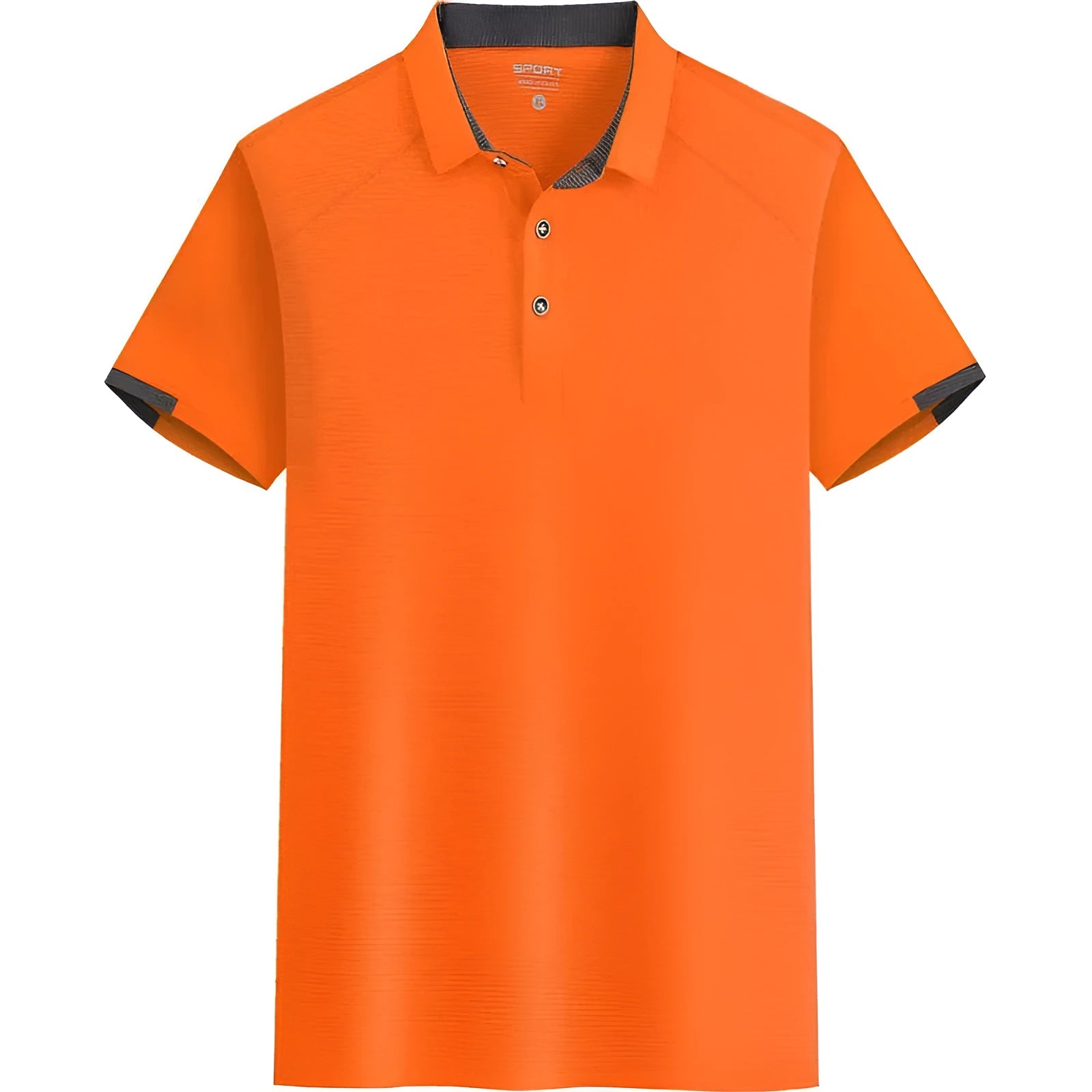 Lapel work polo shirt in black with short sleeves and loose fit, quick-drying polyester fabric for summer use