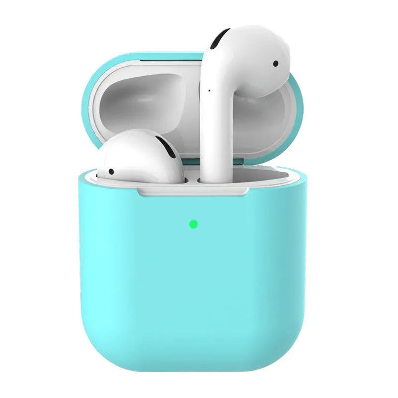 Silicone clamshell case for AirPods 2 in solid colour design, front view