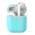 Silicone clamshell case for AirPods 2 in solid colour design, front view
