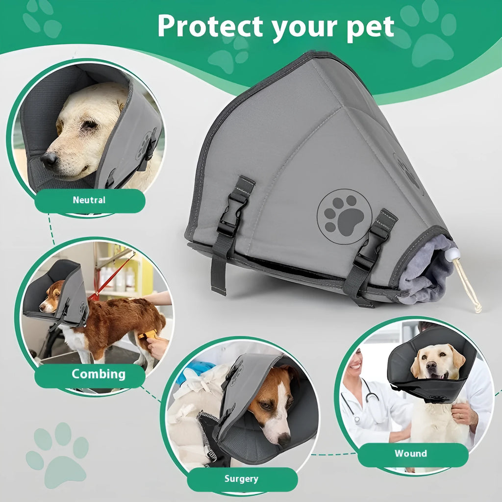 Adjustable polyester pet sterilization collar for dogs and cats in sizes L, M, XL