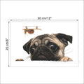 3D cartoon pug snail car window sticker 30 by 20 centimetres on car window