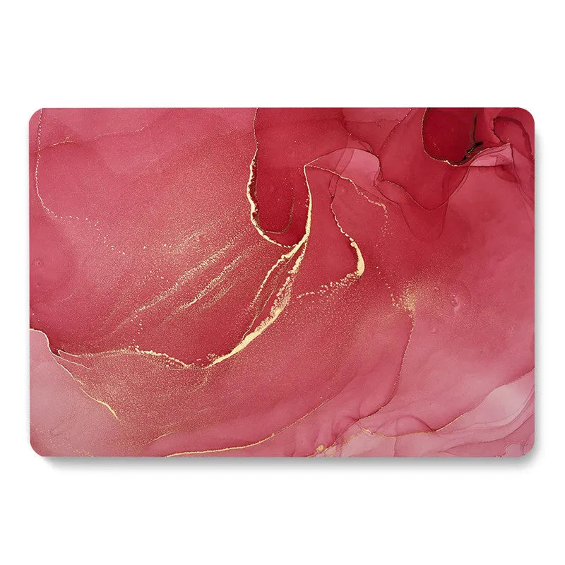 PC smudge protective case for MacBook Air and MacBook Pro in colour A, snapped onto a closed silver laptop