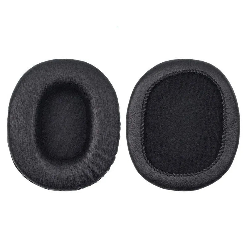 Two black PU leather replacement earmuff covers for Sony MDR-1R headphones.