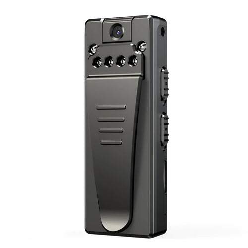 Black 1080p HD DV home camera with a lens capable of 90-degree rotation.
