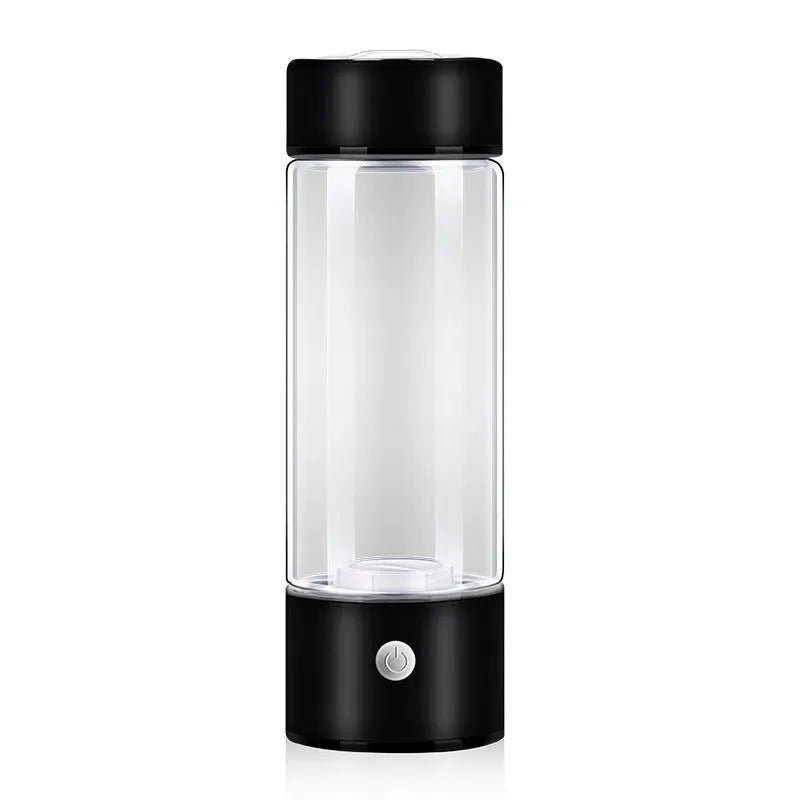 Hydrogen water bottle electric generator portable rechargeable borosilicate glass 401-500ml silver black red rose blue