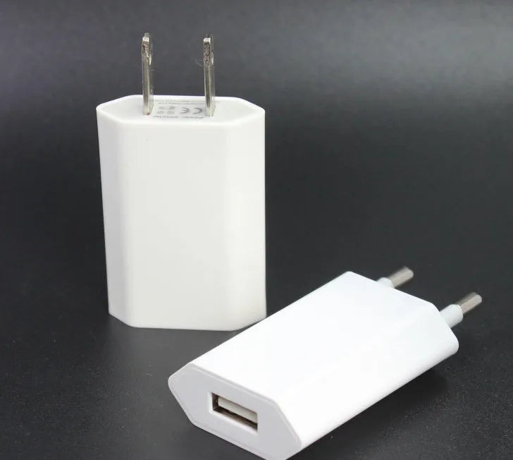 5V 2A USB travel wall charger with charging cable for iPhone and iPad devices