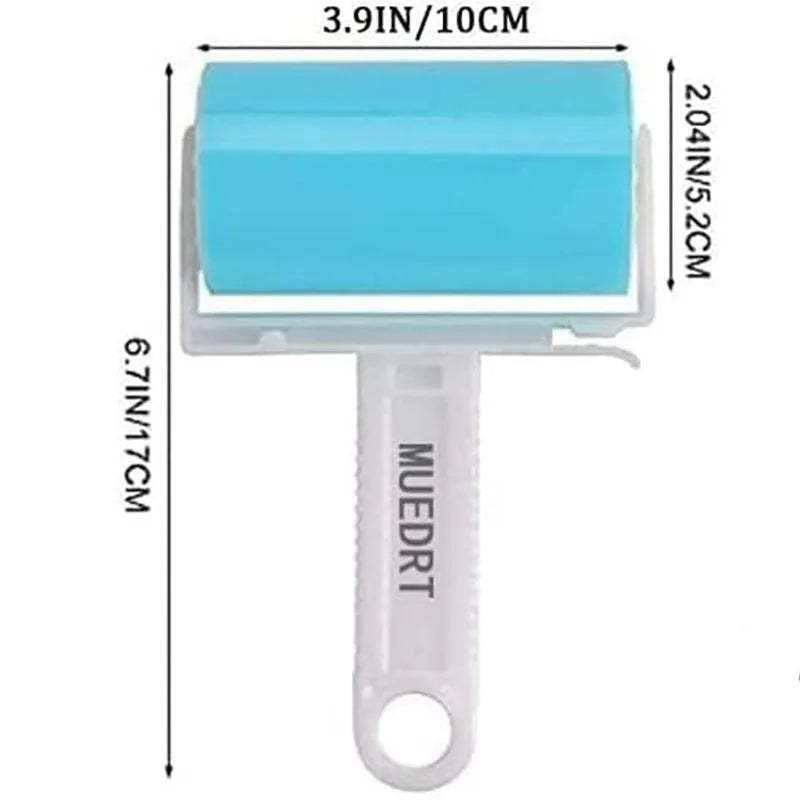 Reusable washable lint roller with protective cover for pet hair removal