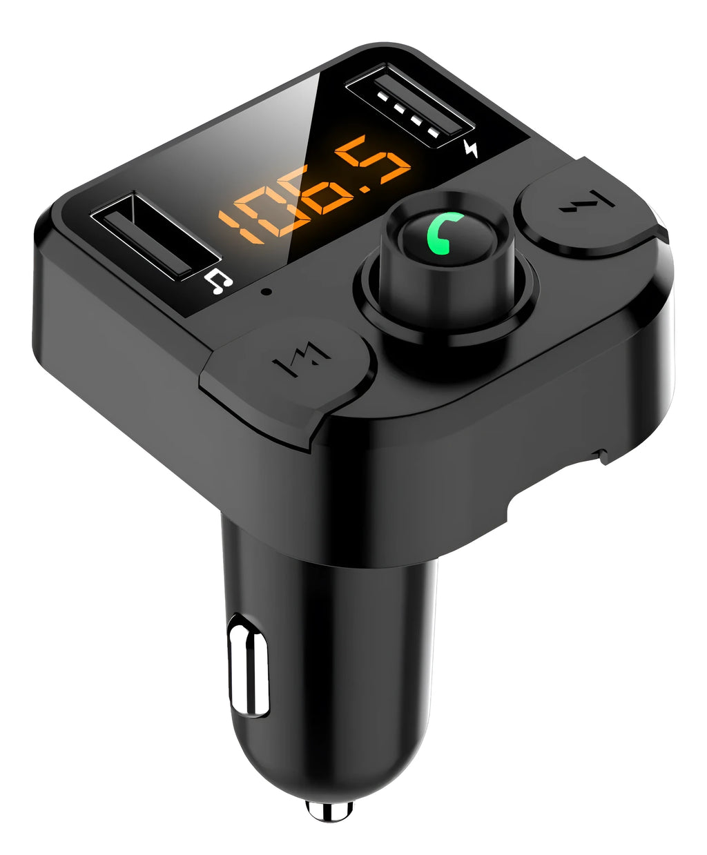 BT36B black car MP3 Bluetooth player with 1.1-inch display and cigarette lighter plug