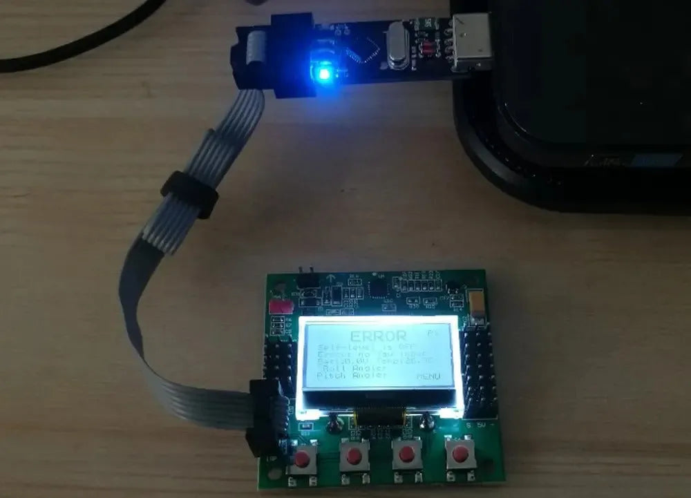 KK2 flight controller USB programmer for firmware self-balancing update, compact 9x5x1cm size