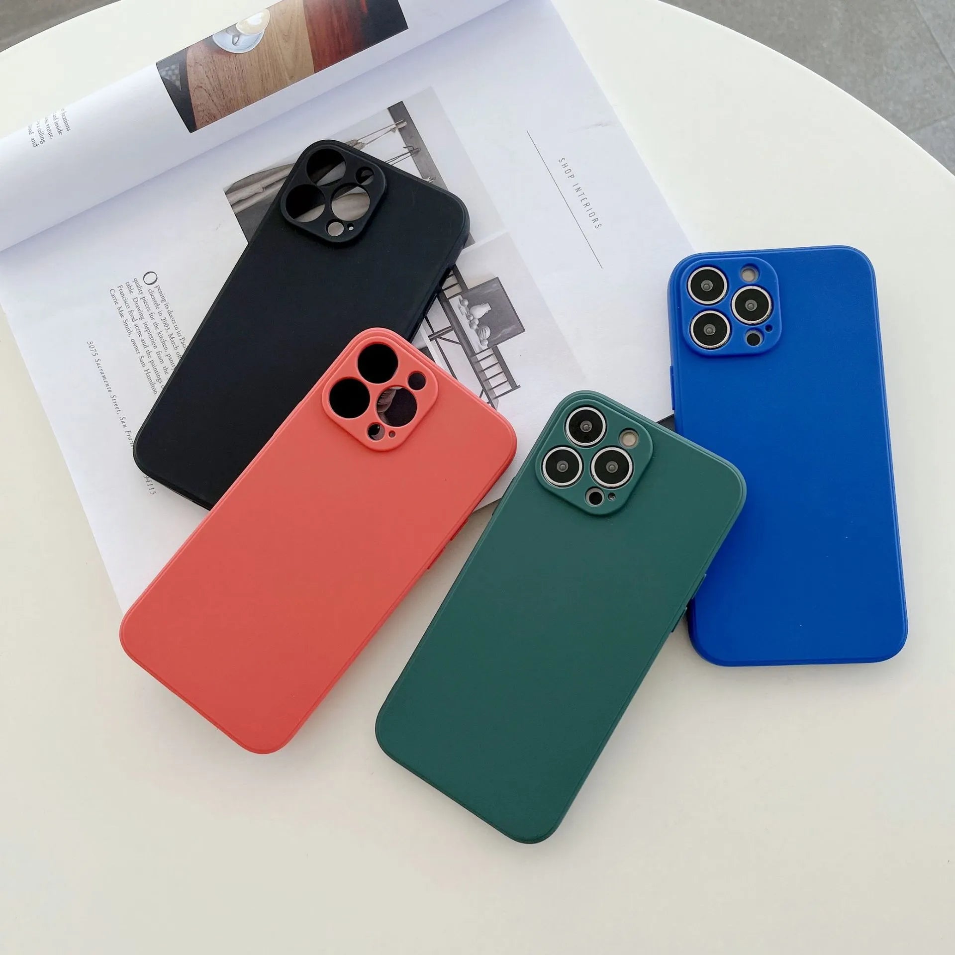 Fine hole frosted TPU straight edge phone case for iPhone 16 Pro in black back view