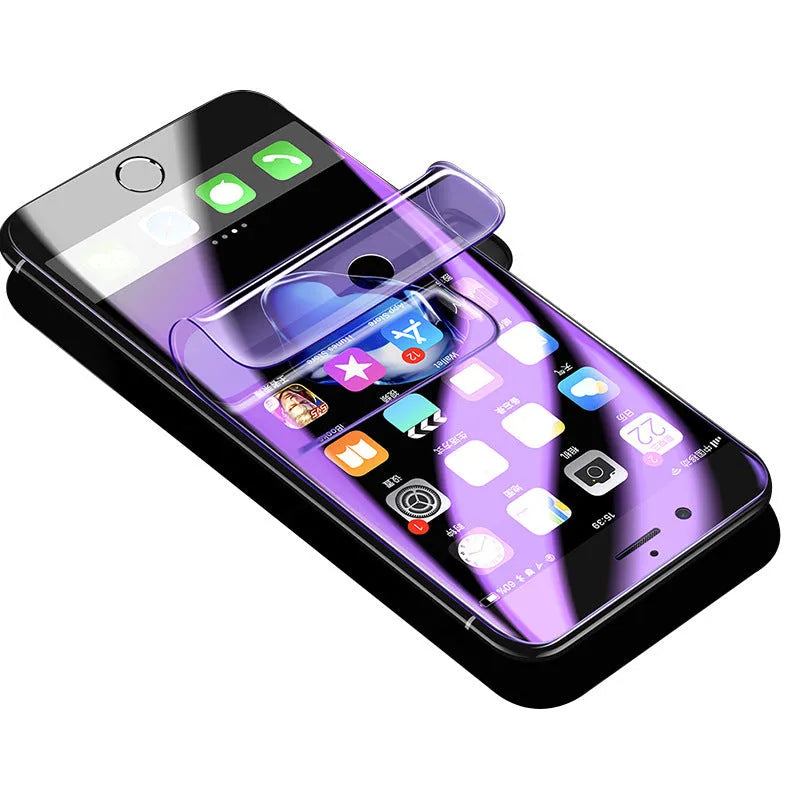 Curved Samsung phone screen protector with matte hydrogel film for scratch and fingerprint resistance