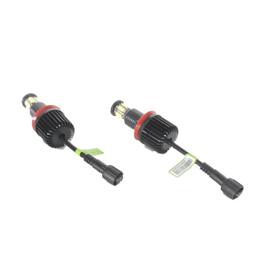 Pair of 6-side 12-bead LED angel eyes bulbs for BMW E92 with H11 plug 5000lm 360 degree beam