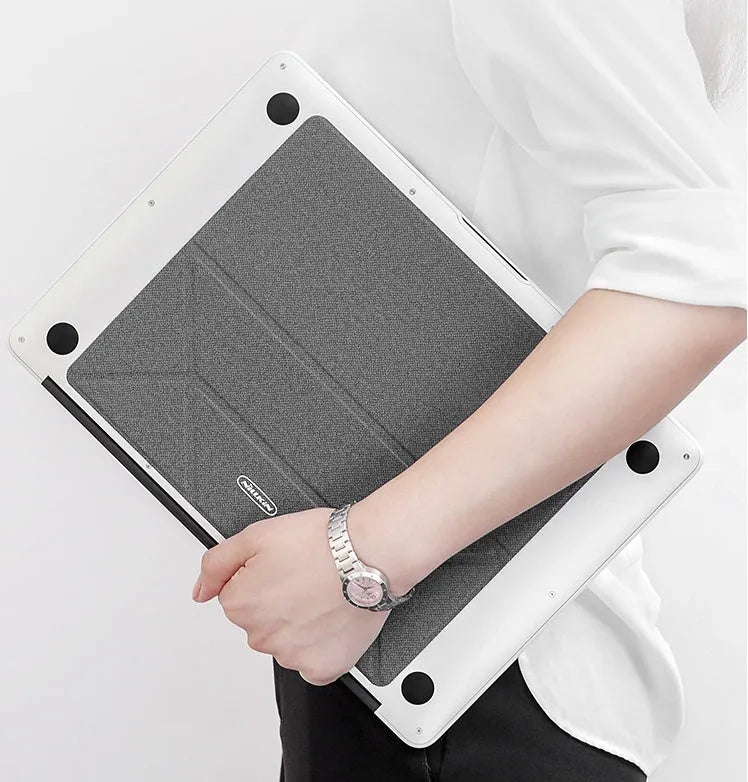 Non-slip portable cooling bracket for notebook, ergonomic stand with anti-slip fibre texture, blue colour