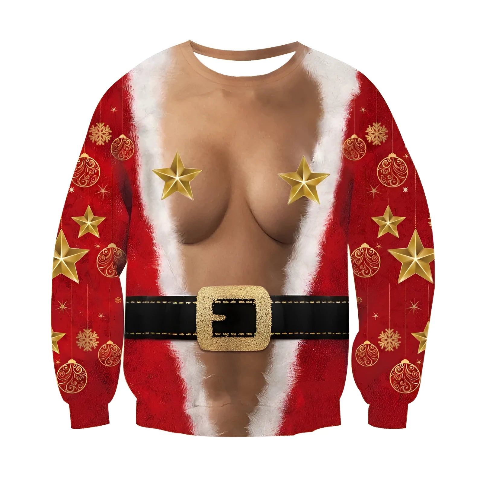Round neck long sleeve Christmas sweater in Europe America hedging style, available in multiple sizes from S to 3XL