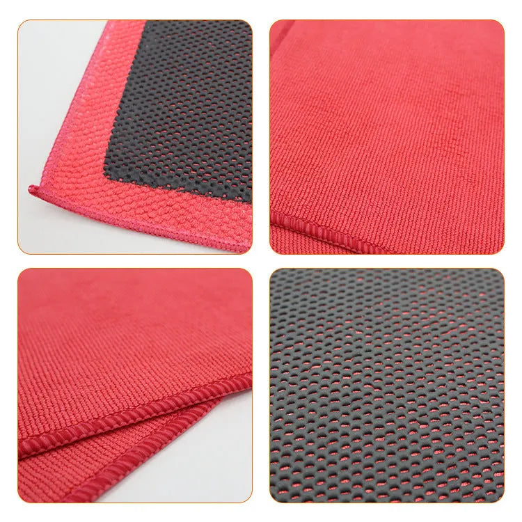 Red car cleaning cloth with microfibre and volcanic mud 30x30cm