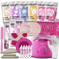 WUWUVISTA 56-piece professional waxing kit with smart warmer, six wax formulas, silicone applicators, and aftercare products