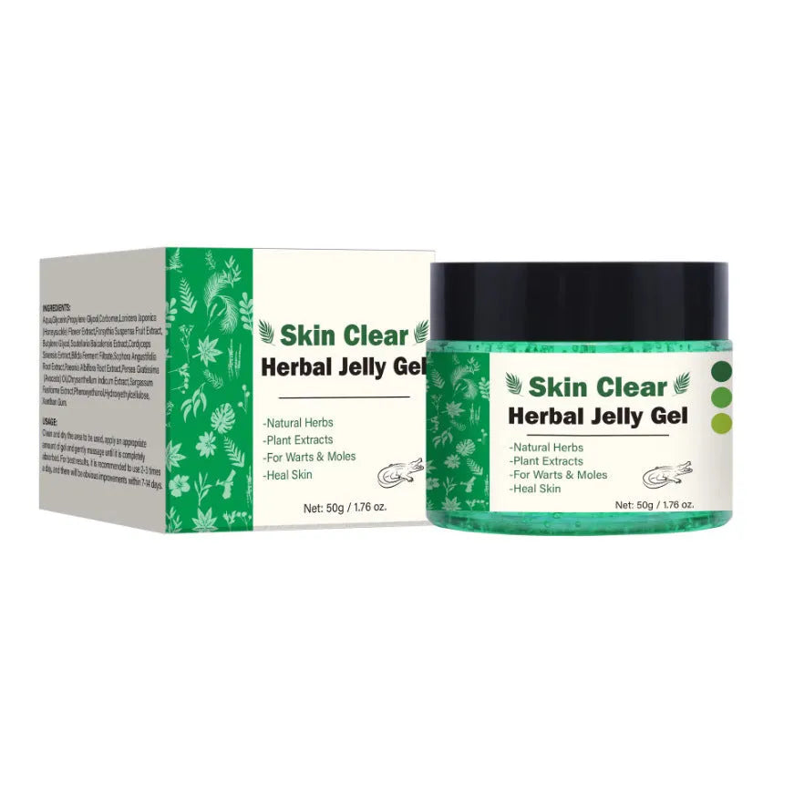 Clear Herbal Gel 50g tube with transparent formulation for body care applications