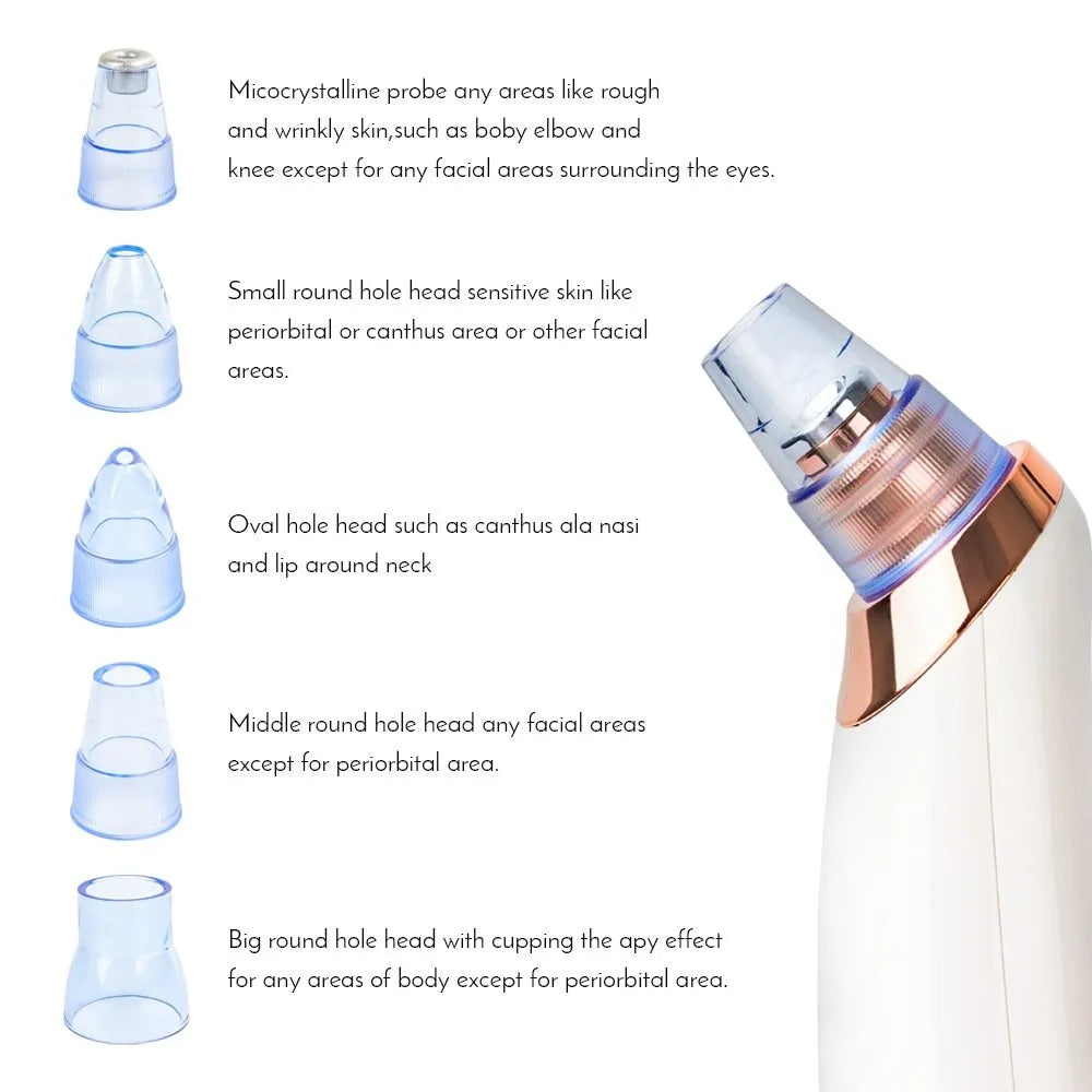 Electric blackhead removal tool in choice of colours with nozzle attachments