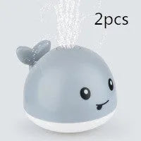 Automatic water induction whale bath toy spraying water with colourful LED lights