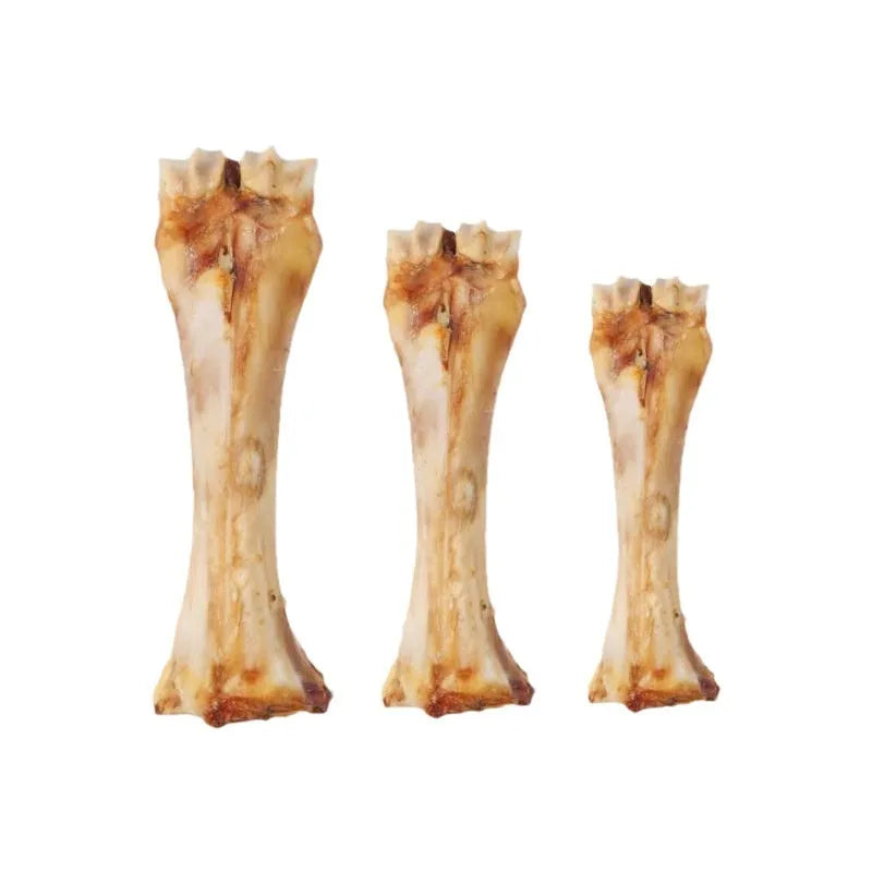 A large, a medium, and a small pet molar rod chew for puppies, shown on a white background.