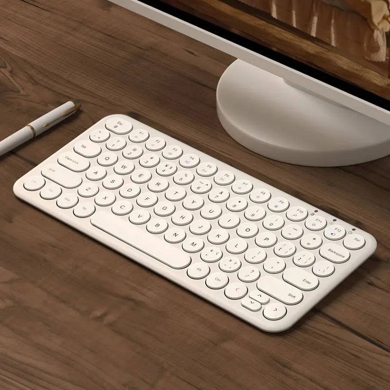 Ultra-thin wireless keyboard and mouse set with USB receiver in white black pink colour options