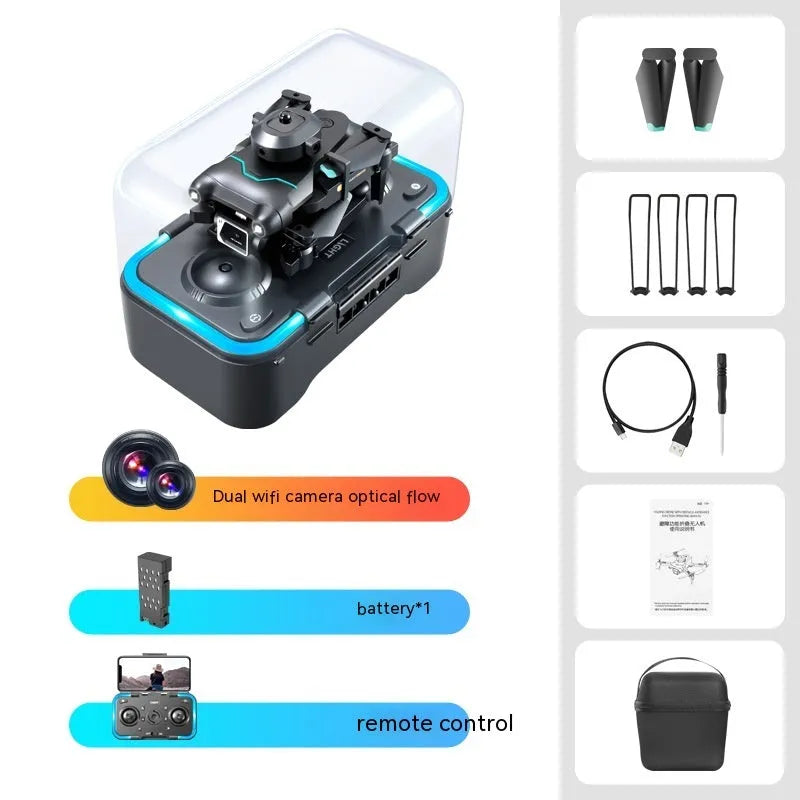 Black four-axis obstacle avoidance drone with 4K camera for youth training measuring under 30cm