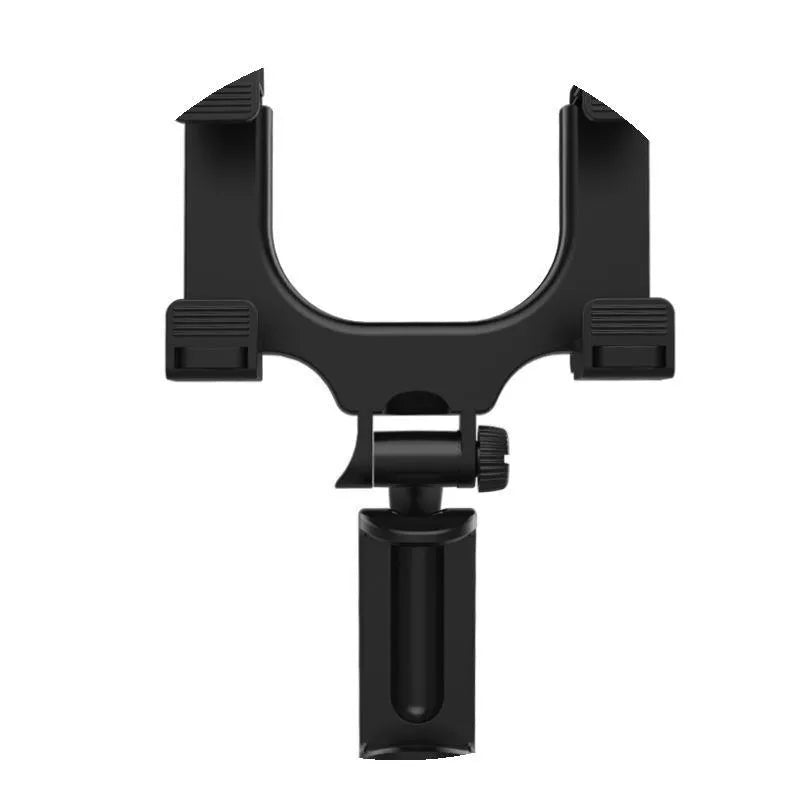 Black universal car rearview mirror phone holder with buckle mount for driving navigation