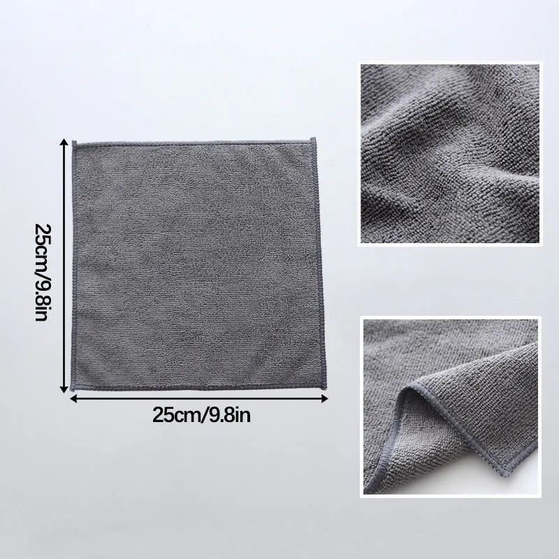 Grey square microfiber kitchen cleaning cloth for oilproof and lint-free pot and bowl cleaning
