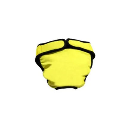 Large breed female dog wearing cotton menstrual pants with wide velcro fastening, size XXL, black colour