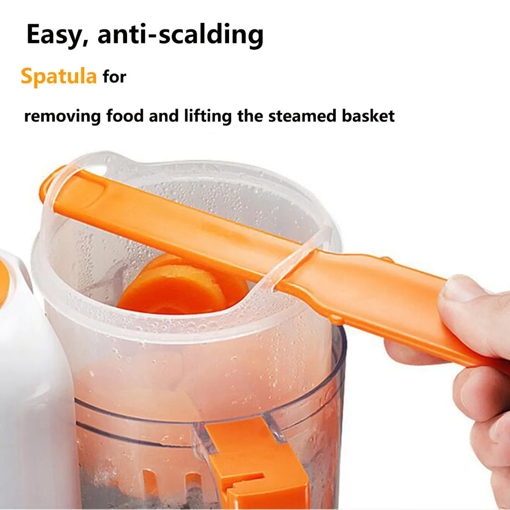 Multi-function baby food processor in light green with 190ml capacity steam and stir functions