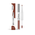 Double-headed retractable lip liner and lip lacquer pen in lipstick-style packaging