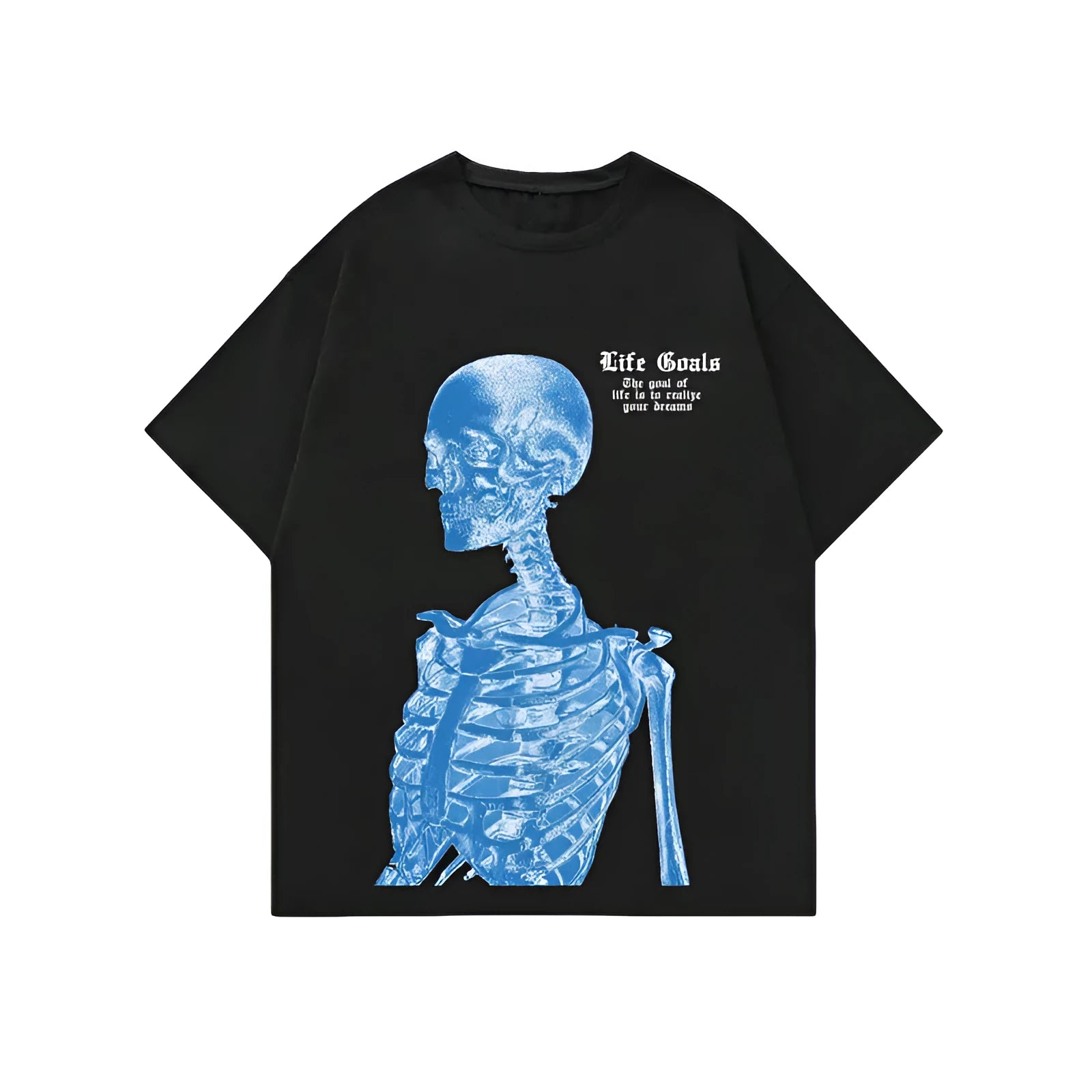 Men's printed short-sleeve casual sports T-shirt showing digital pattern design on polyester fabric.
