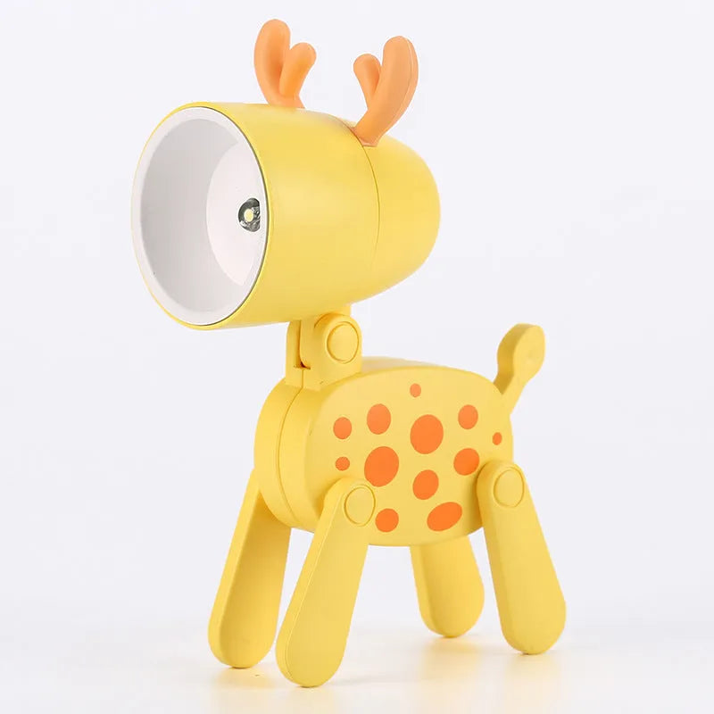 Creative handmade LED mini night lamp with PVC shade in cartoon style, battery operated with button switch