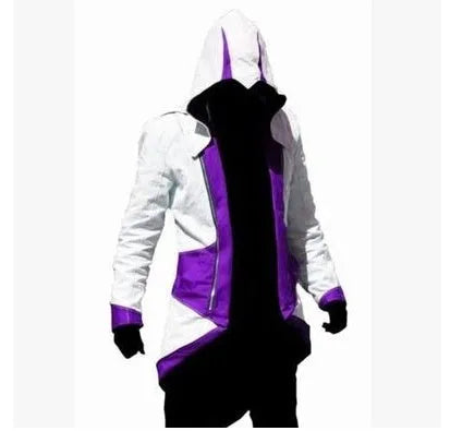 Polyester hoodie coat jacket with long thin design, available in colour splatter patterns, sizes XS to 5XL