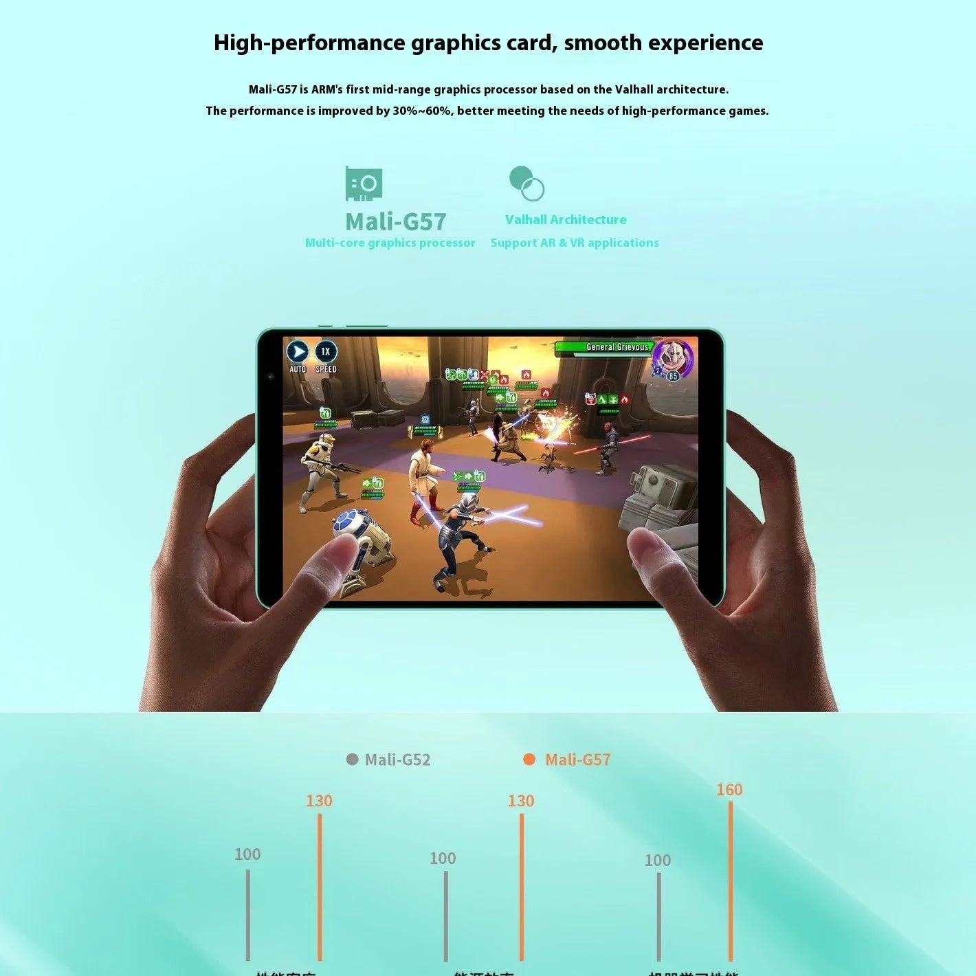 Android 13 tablet 8-inch HD screen green front view with dual camera