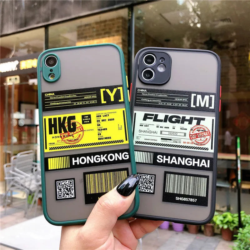 Boarding pass silicone phone case with skin feel finish in army green on iPhone 11 Pro Max