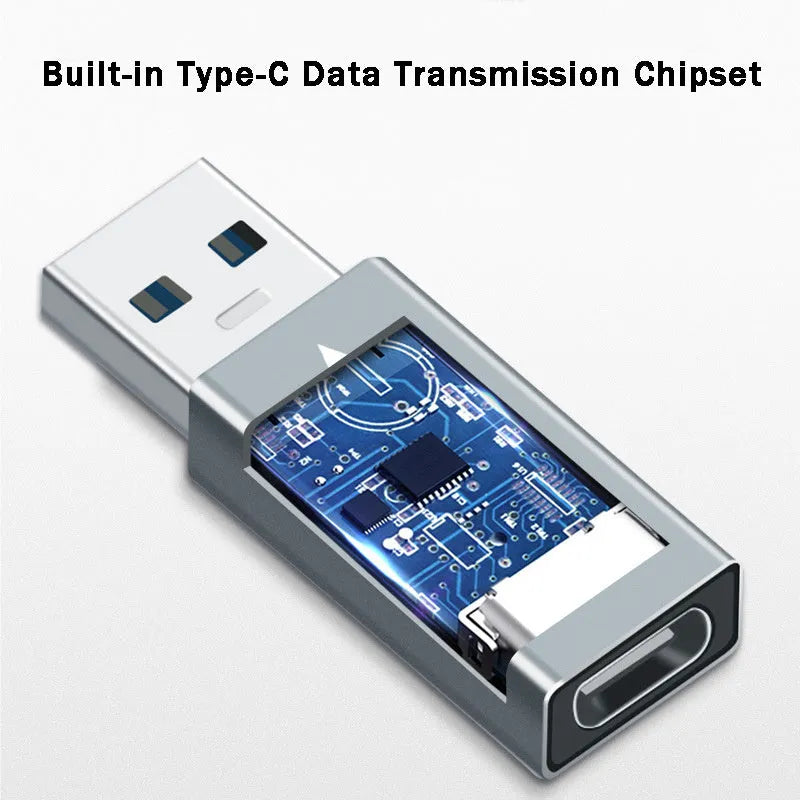 USB 3.1 male to Type-C female adapter in aluminium alloy with 10Gbps and 5V3A support