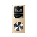 Gold metallic MP3 music player with a 1.8-inch screen and physical control buttons