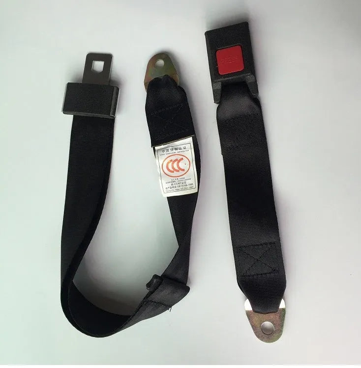Black polyester seat belt extender 5cm x 120cm with iron buckle and adjustment buckle for car truck motorcycle