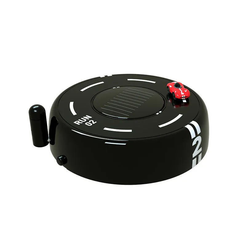 Round car-shaped solar aromatherapy decoration for vehicle interiors in choice of colours