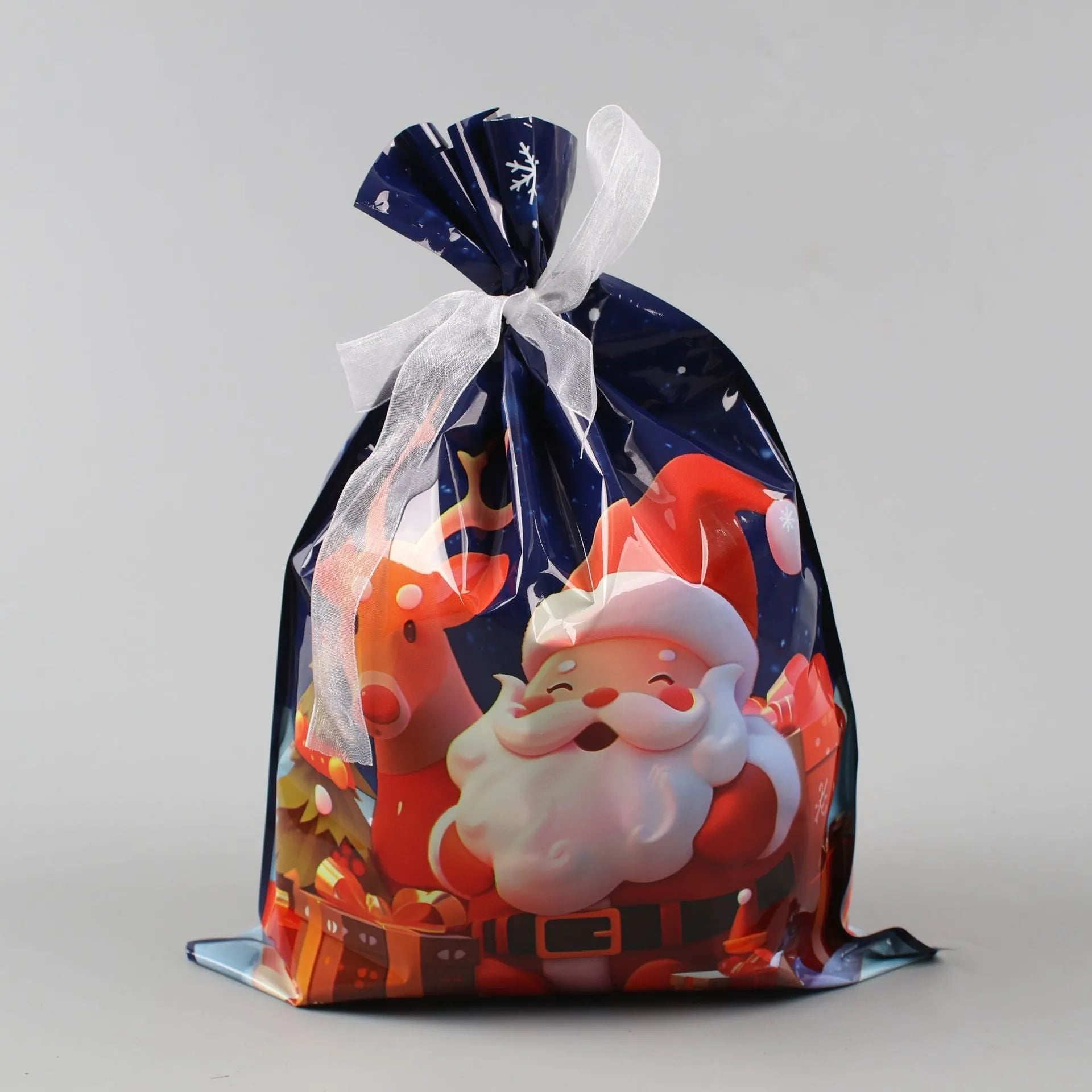 Christmas gift tying packing machine bag OPP aluminium PE 24x32cm sky blue design on white background