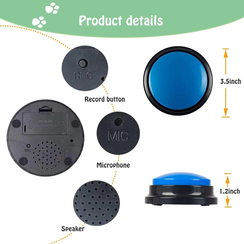 Voice recording clicker for dog training with multiple colour options