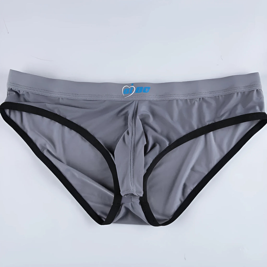 Men's ice silk bazooka briefs with bullet separation pouch in seven colour options