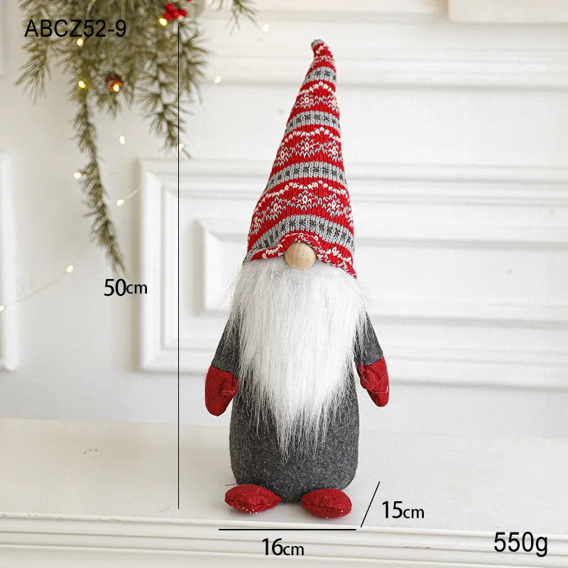 Cloth Christmas ornament faceless Rudolf reindeer doll in red clothing