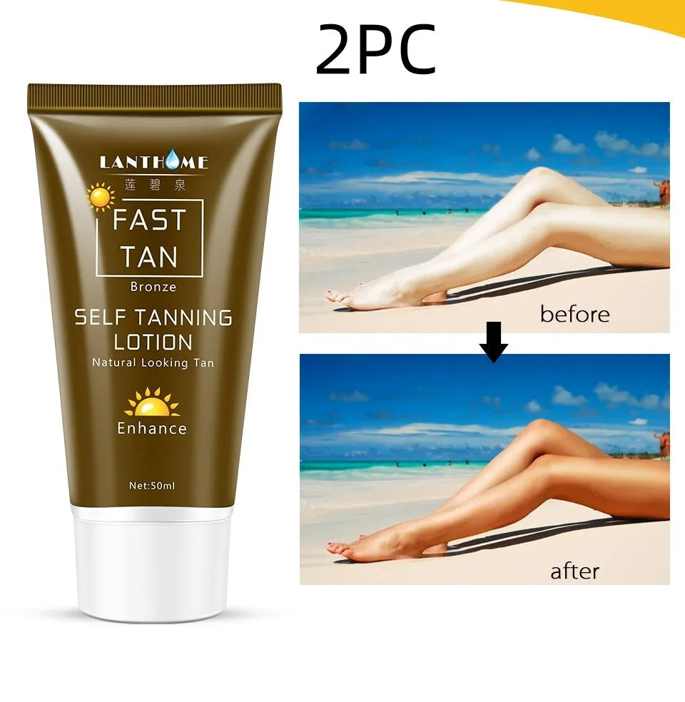 50ml tube of brown tanning cream body lotion for natural bronze skin