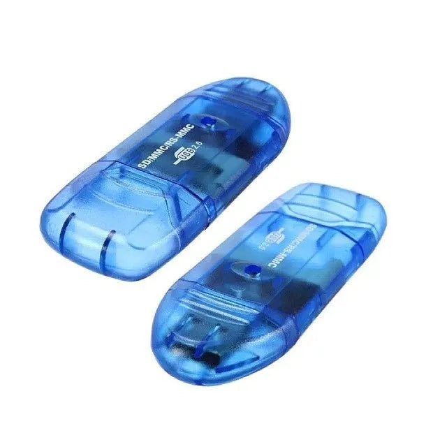 Transparent plastic USB card reader with LED illumination options for SD microSD MS memory cards