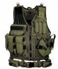 Men's nylon camouflage tactical vest with adjustable shoulder and waist buckles, one size 50x60cm