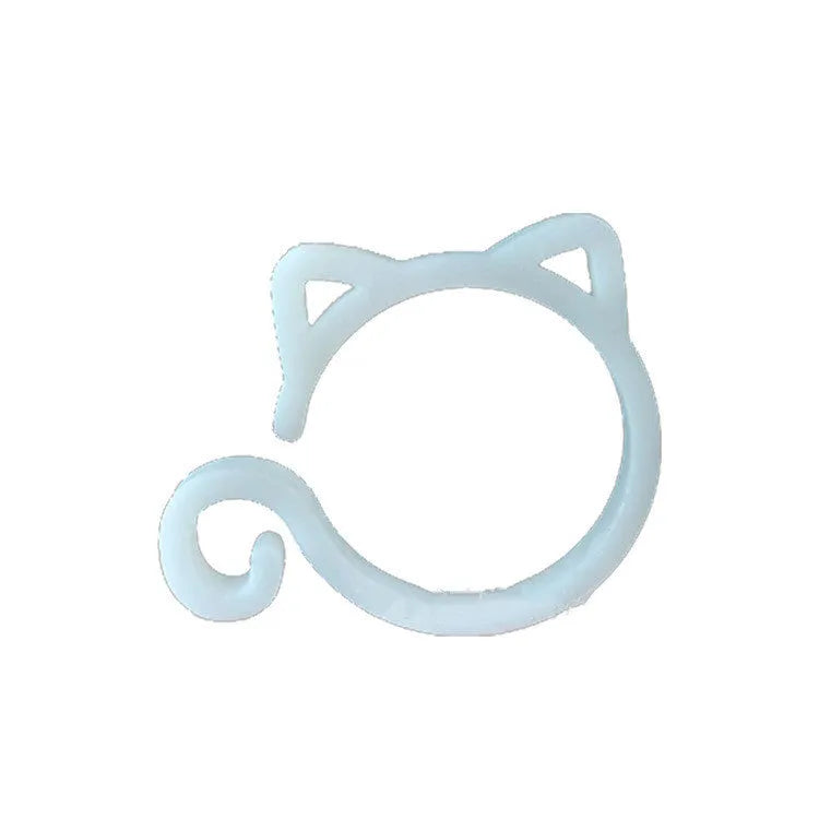 Small cat-shaped plastic plant clip in four colour options for indoor gardening support