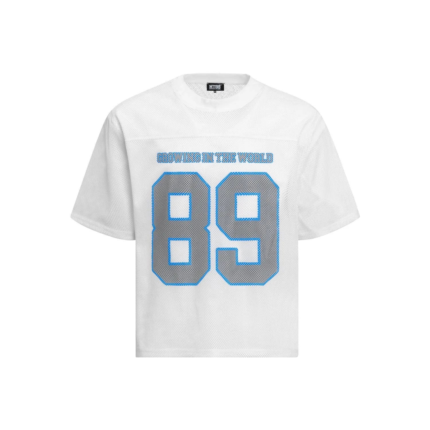 Loose-fitting casual T-shirt with alphanumeric print in black or white colour options